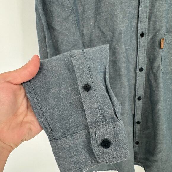 Burberry Brit Shirt Mens Small Blue Chambray Button Up Casual Shirt Designer - Picture 3 of 11